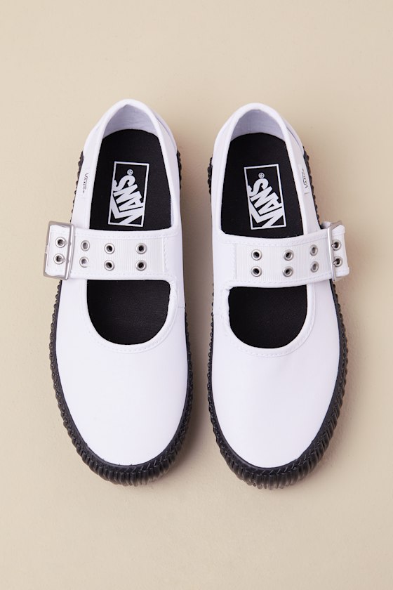 VANS★MARY JANE CREEPER★GRUNGE BALLET WHITE/BLACK Vans Mary Jane Grunge Ballet White/Black - Creepers