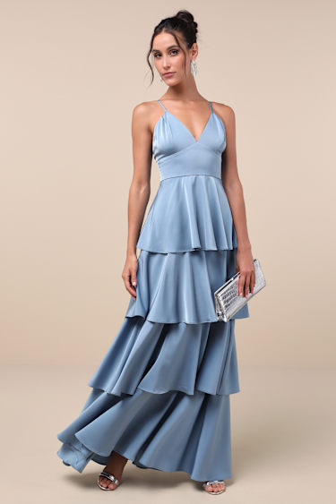 lulus blue bridesmaid dresses Strapless Dress Slate Blue Dress Lulus Silk Dress Lulus Slate Blue  Bridesmaid Dress Blue Satin Dress