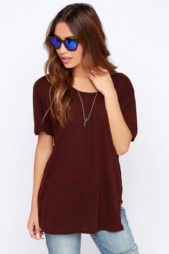 Cute Burgundy Tee - Red Tee - T-Shirt - Burgundy Top - $34.00 - Lulus