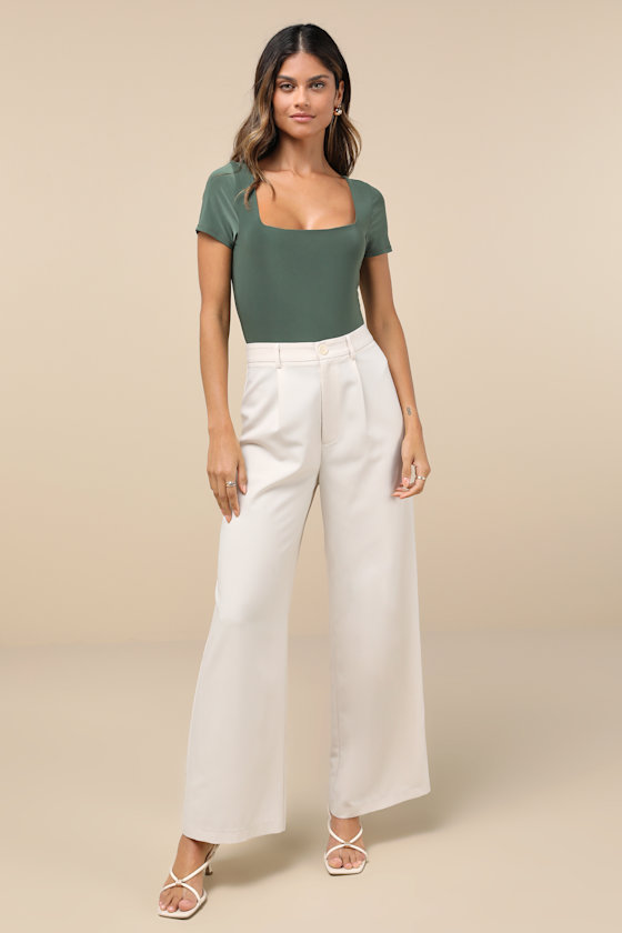 Shop Lulus Perfect Possibility Olive Green Short Sleeve Bodysuit