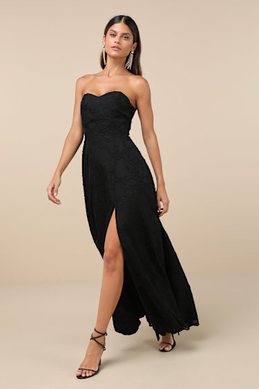 pretty garden black dress PRETTYGARDEN One Shoulder Bodycon Mesh Wedding Guest Cocktail Maxi Dre main image 0