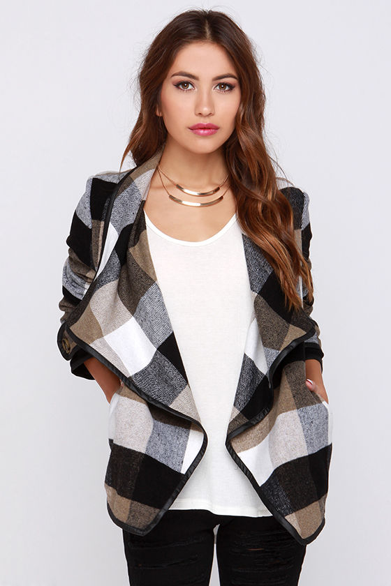 Flannel Jacket Brown Jacket 68.00 Lulus