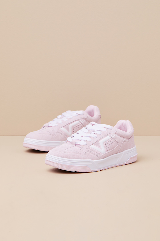 Upland Barely Pink Suede Leather Color Block Chunky Sneakers 1