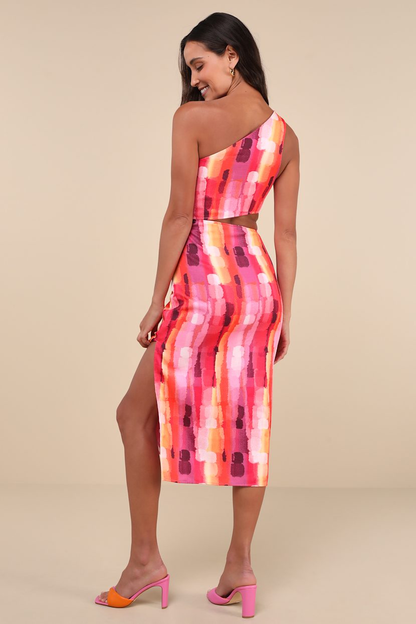 pink and orange cut out dress Lovers and Friends Sorbet Maxi Dress in Orange & Pink