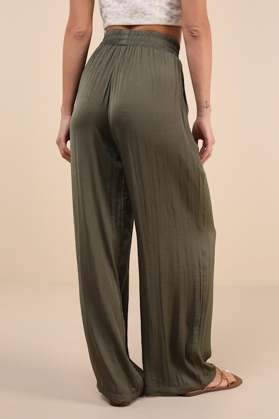 L'Or center slit pants（olive brown） Mac Slim Slit Trousers - Brown | Fashion Nova