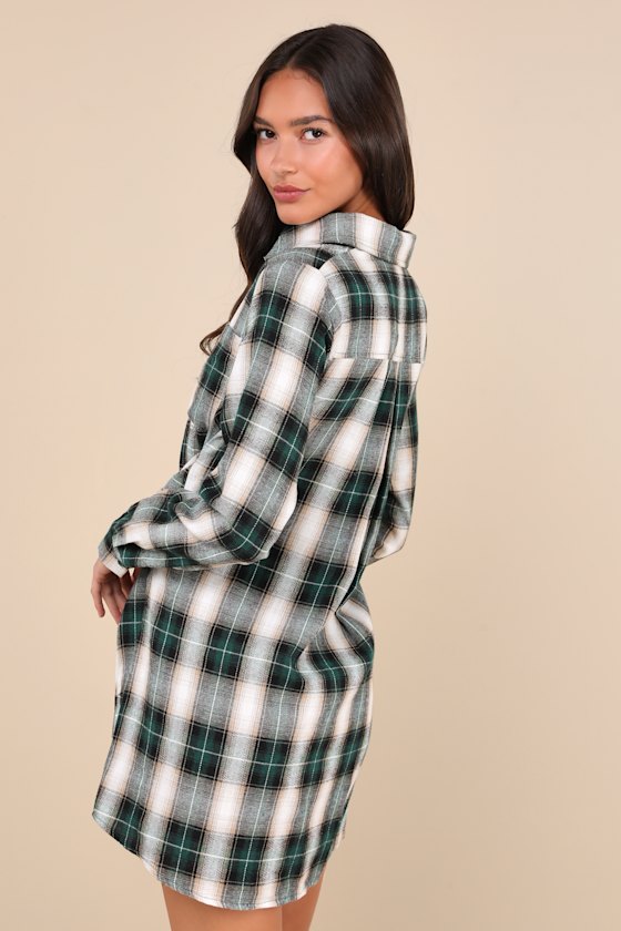 Pick Of The Patch Green Plaid Tie-Front Mini Dress 9