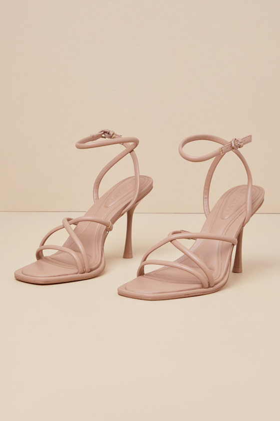 Dalilah Neutral Ankle Strap High Heel Sandals 2