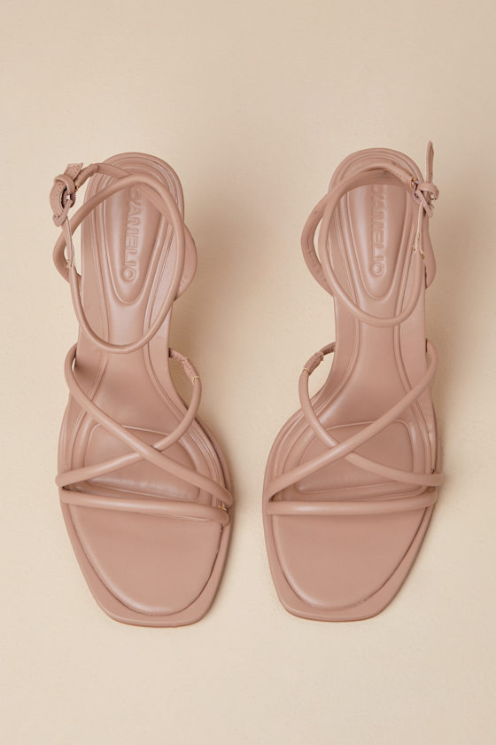 Dalilah Neutral Ankle Strap High Heel Sandals 5
