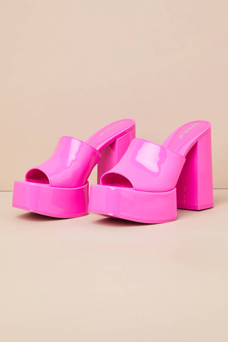 Ravina Ultra Pink Soft Patent Platform Sandals