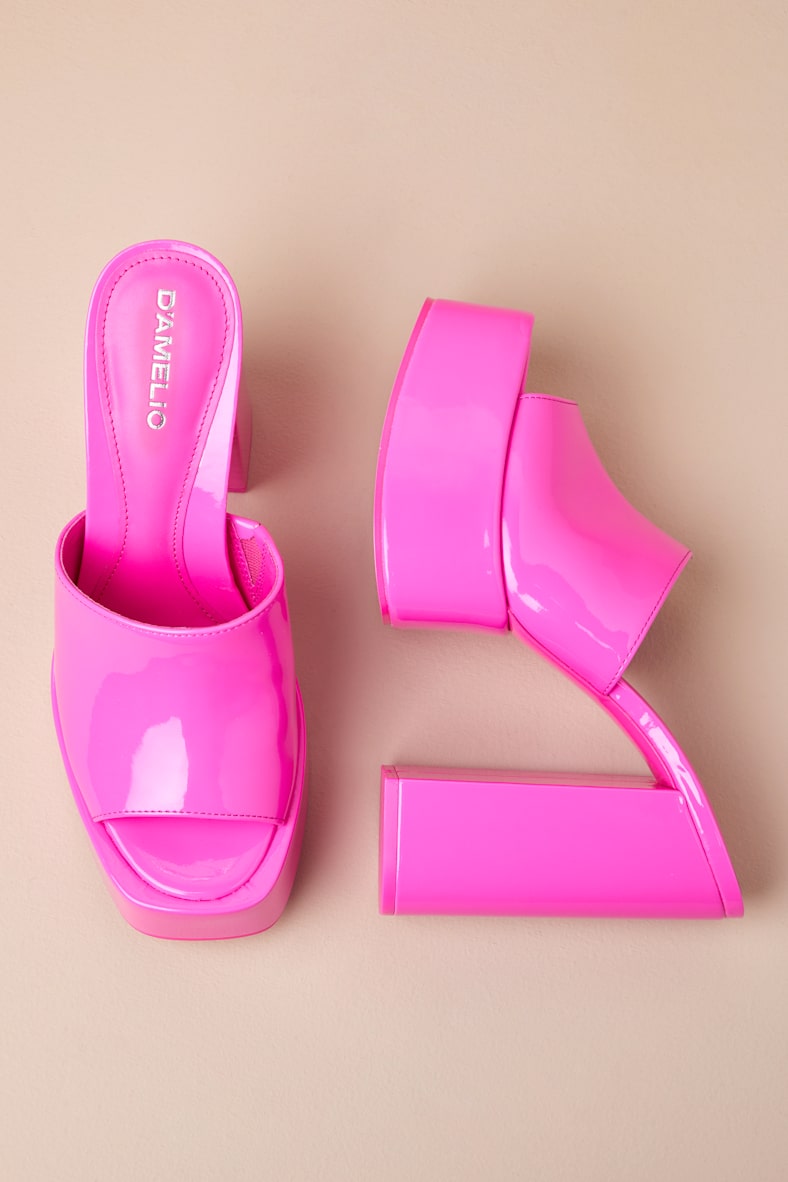 Ravina Ultra Pink Soft Patent Platform Sandals