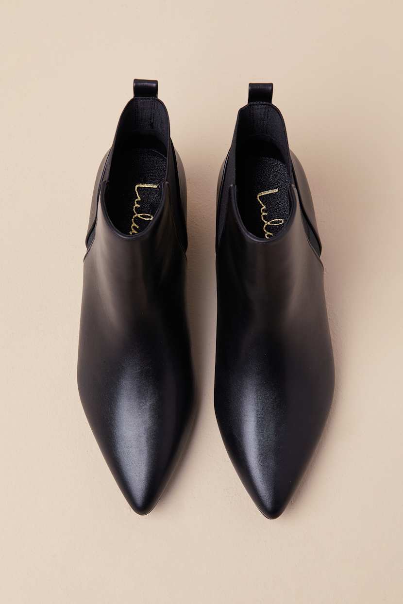 Chase Black Pointed Toe Ankle Booties