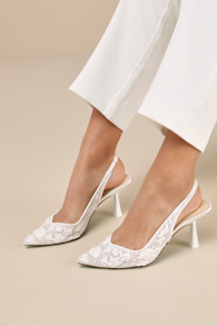 SB-Nikki Ivory Beaded Embroidered Slingback Pumps 1