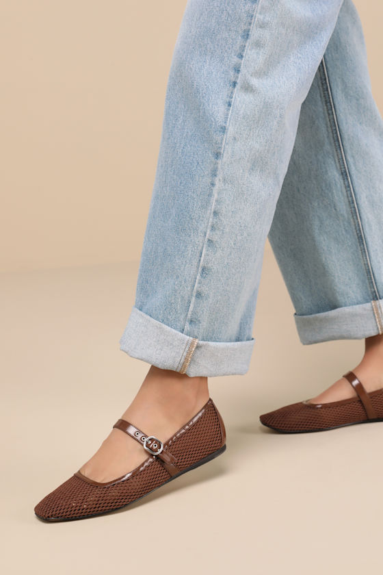 Rodni Toffee Mesh Buckle Ballet Flats 3