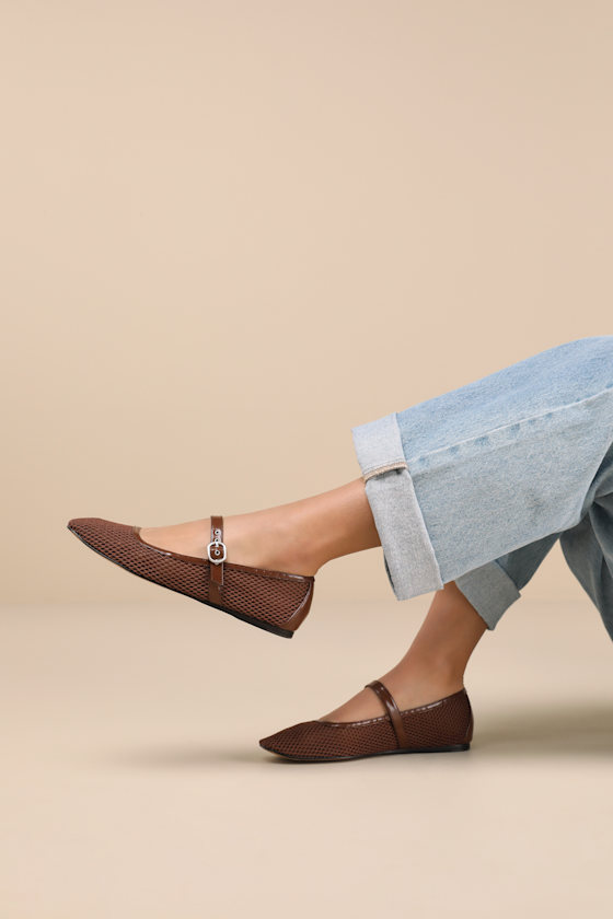 Rodni Toffee Mesh Buckle Ballet Flats 2