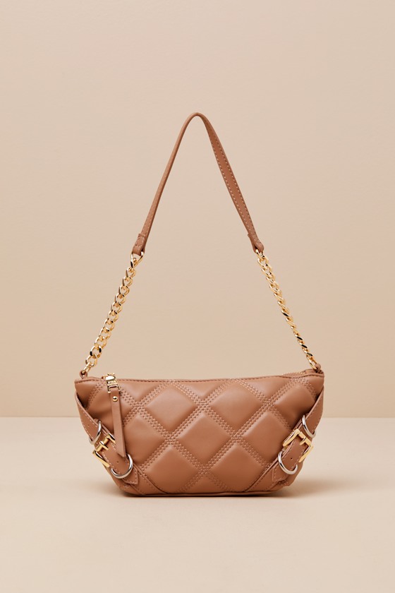 Candi Brown Quilted Chain Strap Shoulder Bag 4