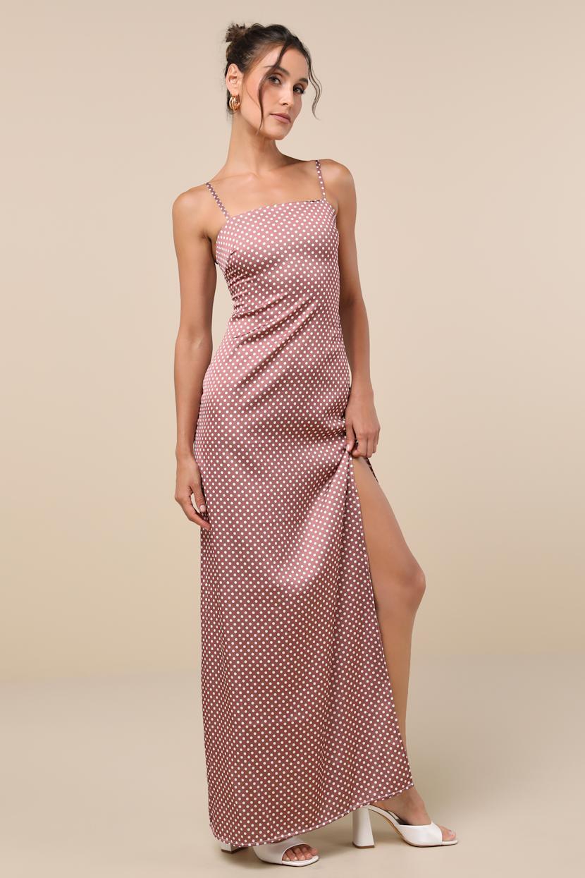pink and brown polka dot dress GEM MINI DRESS main image 1