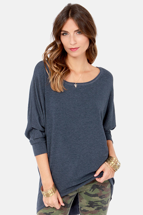 Cute Denim Blue Top Oversized Top Blue Tee 31.00 Lulus