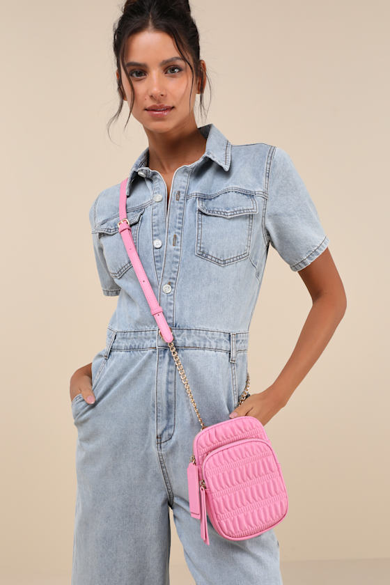 Moda Luxe Chantal - Pink Crossbody Bag - Vegan Leather Mini