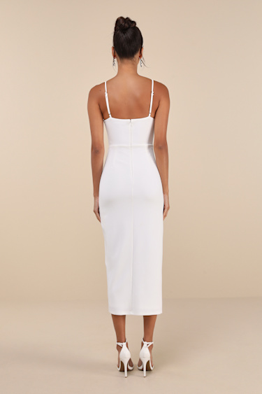 White Tulip Midi Dress - Bustier Midi Dress - Sleeveless Dress - Lulus
