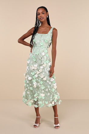 mint green floral dress Mini – Gabi Swimwear This midi dress is going to be perfect for any date night Mint Floral Sequin Mermaid Gown