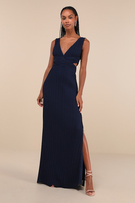 Navy plisse dress outlet