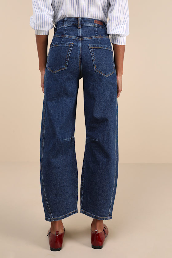 BLANKNYC THE FRANKLIN DARK WASH HIGH-RISE BARREL JEANS