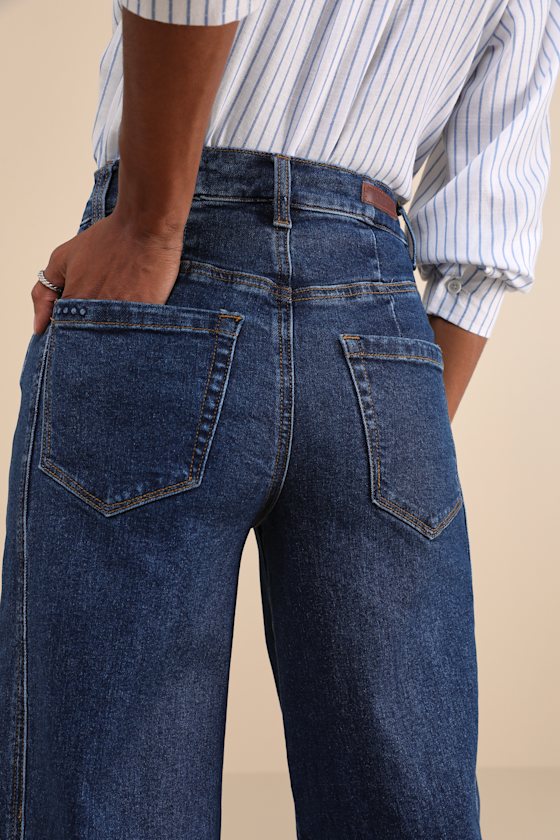 BLANKNYC THE FRANKLIN DARK WASH HIGH-RISE BARREL JEANS