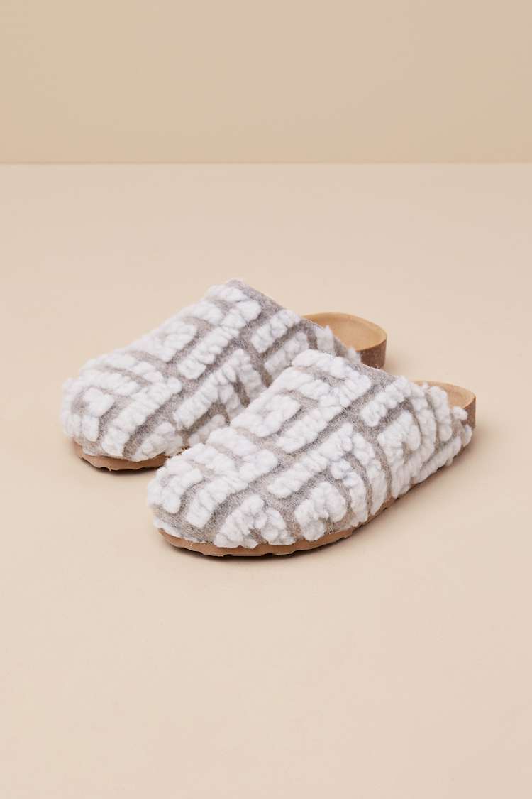 New Routine Beige and Natural Shearling Mules