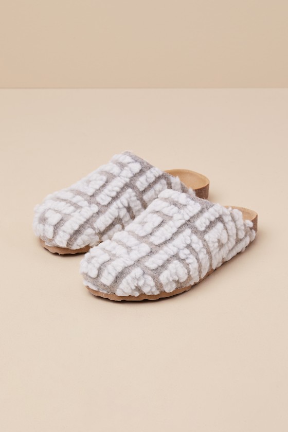 New Routine Beige and Natural Shearling Mules 3