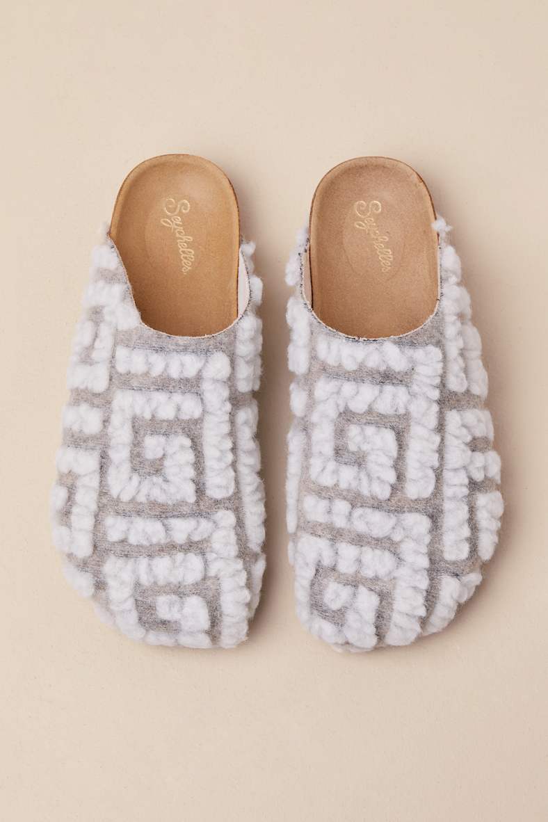 New Routine Beige and Natural Shearling Mules
