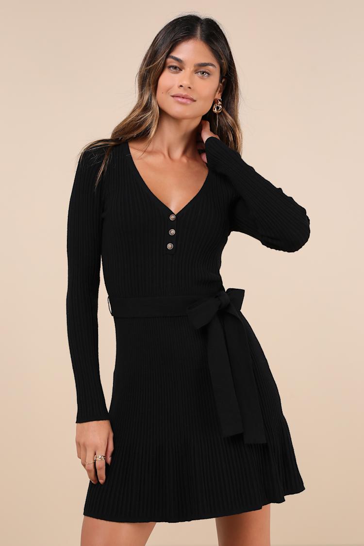 chinese dress ladies Waist Long Sleeve Fit and Flare Mini Dress Small / Camel main image 0
