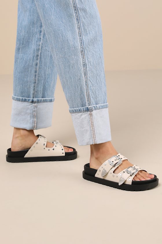 U-DOT サンダル SLIDE SANDALS SHRINK IVORY スライドサンダル(SLIDE