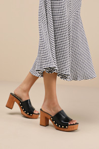 Jaylani Black Platform Mule Sandals 1