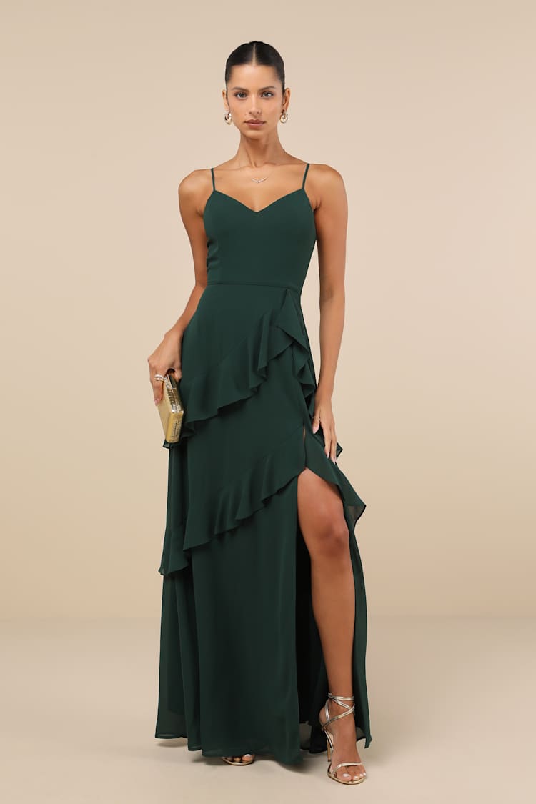 green emerald velvet dress NORDIA SLEEVELESS MESH MAXI DRESS