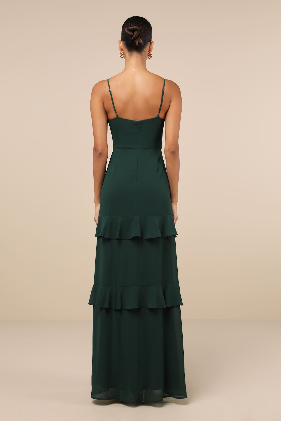 Blessed with Beauty Forest Green Ruffled Sleeveless Maxi Dress
