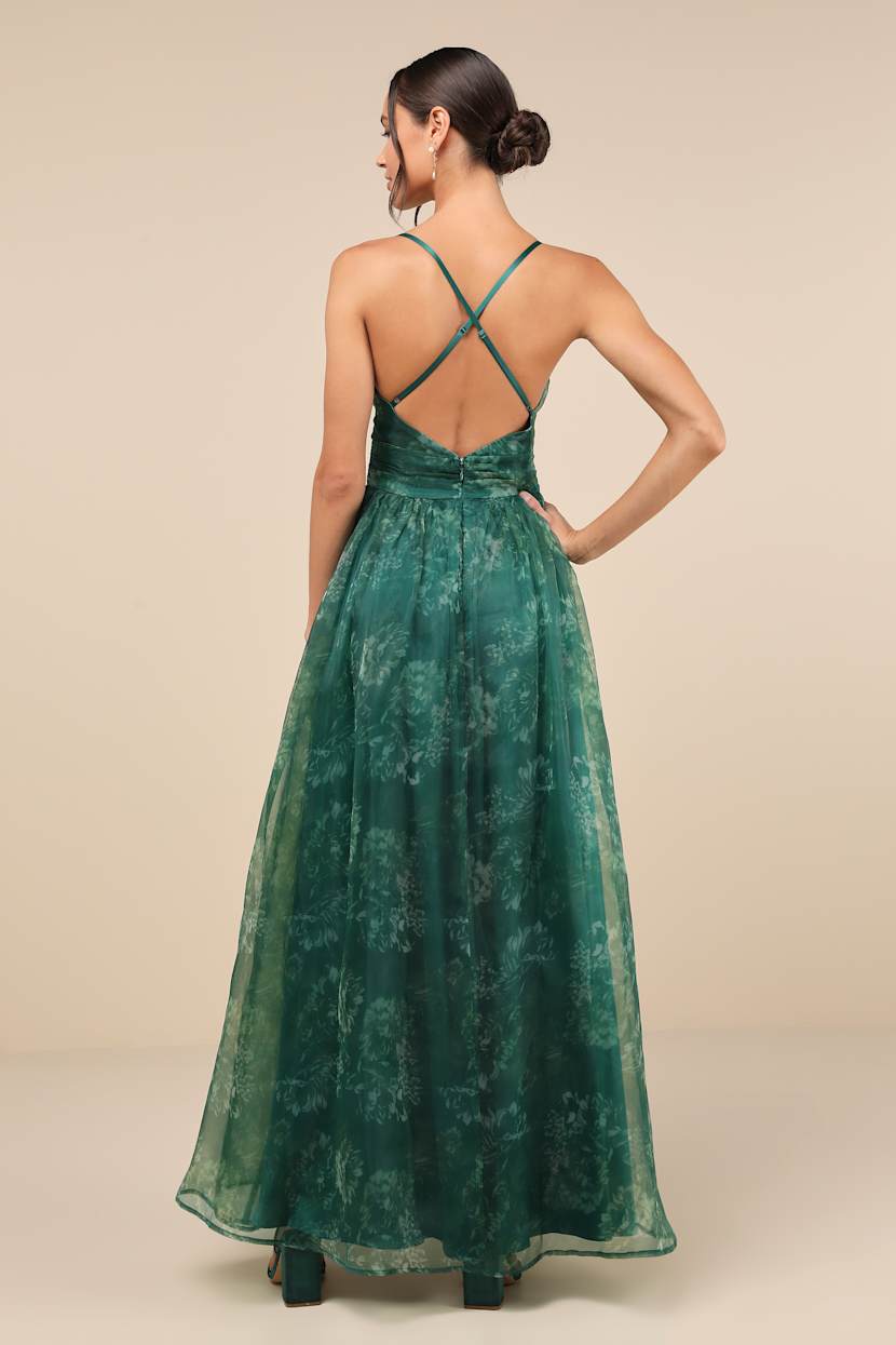 Green Floral Print Dress Perfect For Wedding Guests - Lulus