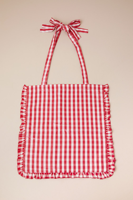 Sister Jane Stables - Red and White Gingham Bag - Ruffled