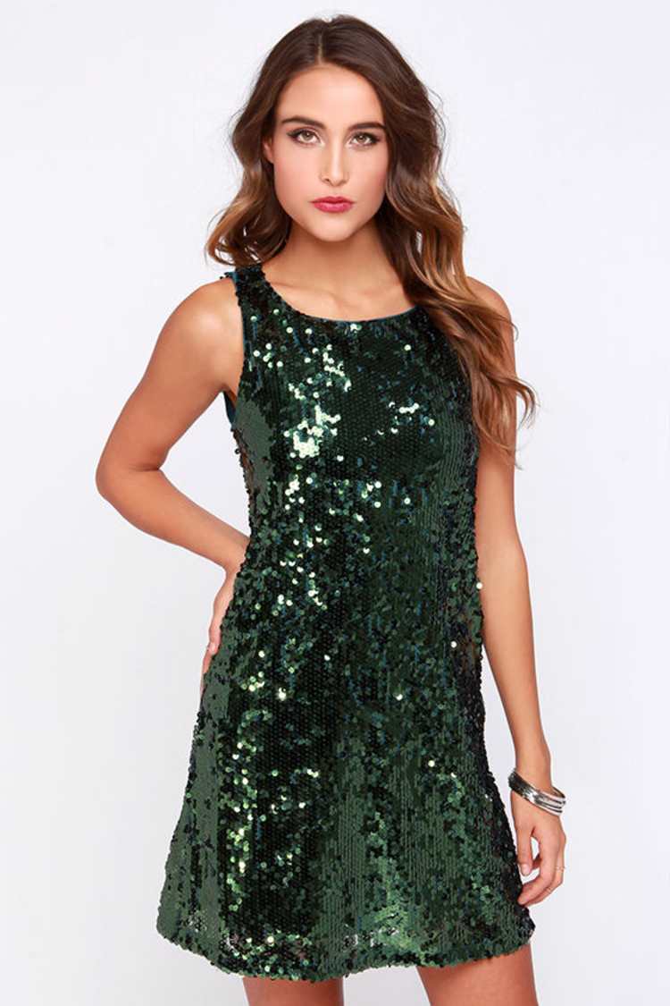 strapless open back dress THE SPARKLY SEQUIN WRAP DRESS IN HUNTER GREEN BY SARAH TRIPP X PINK DE –  Pink Desert main image 0