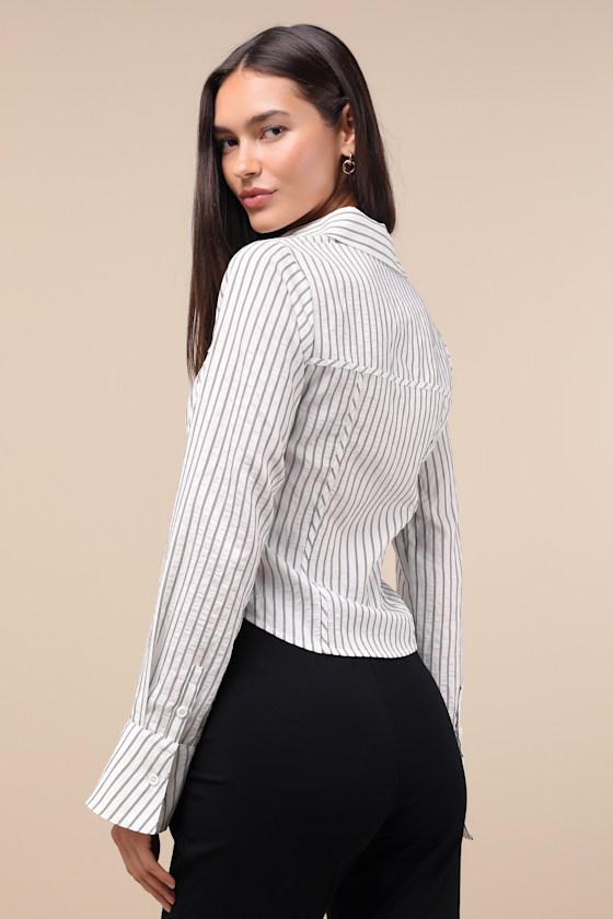 Stg Women's White Black Button Up Top Size Large by Stg