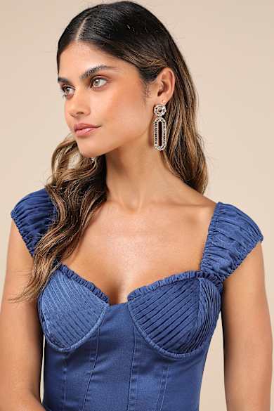 sachin and babi light blue dress Royal Blue Ruffle Sleeve Dress  QhawekaziStyles