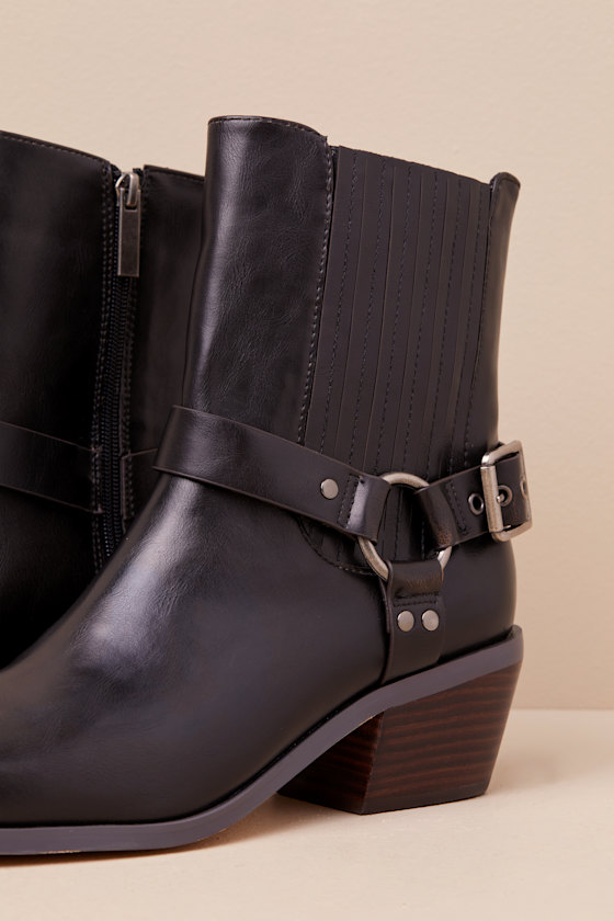 Lulus Karson Dark Brown Distressed Moto Ankle Boots In Brown