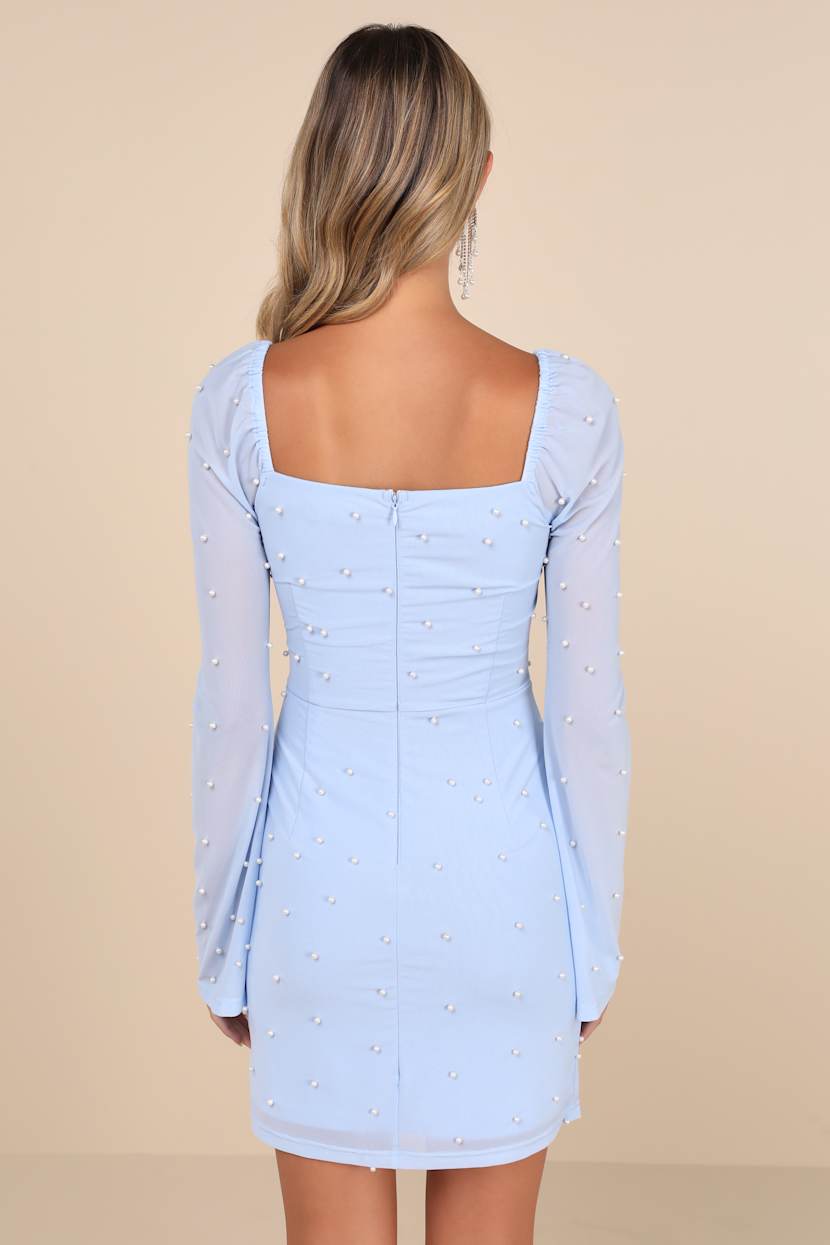 chinese dress ladies Princess Polly Women's Lukea Long Sleeve Minidress - Blue main image 1