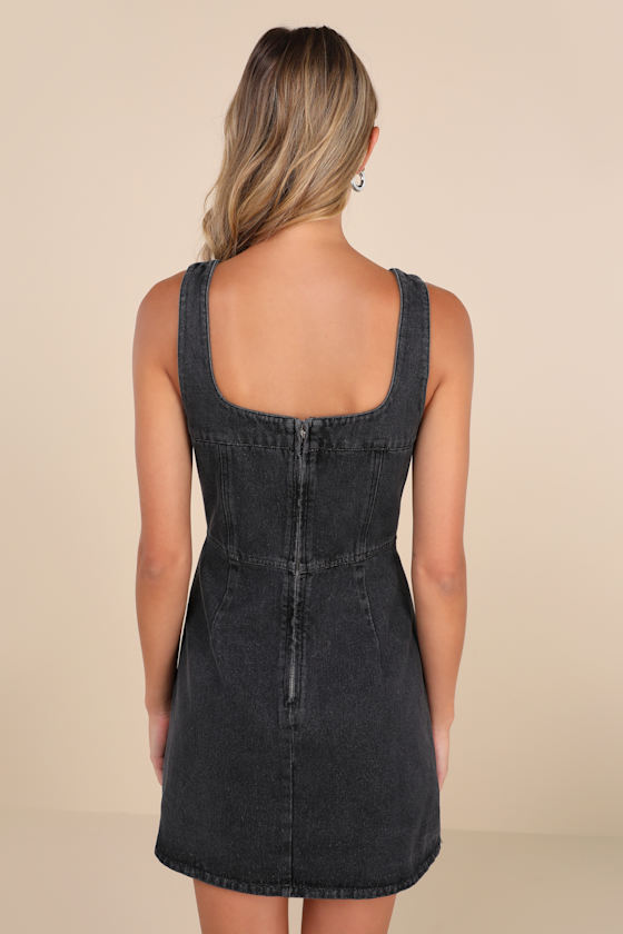 【LOULOUSEOUL】Classic Denim Sleeveless Dress (Black) LOULOUSEOUL Classic Denim Sleeveless Dress - Blue
