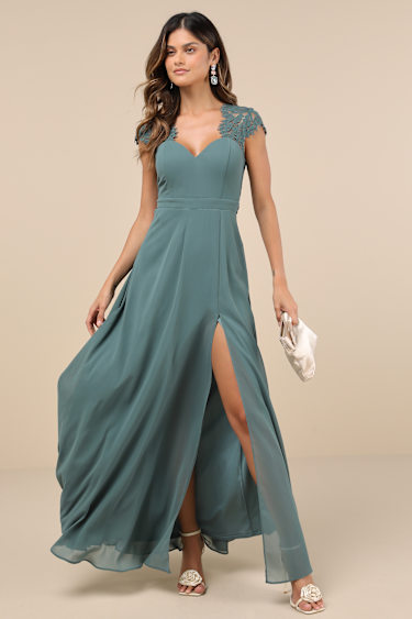 dark sage green dress Marianne Midi Dress Green Stripe