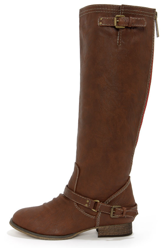 black & tan knee high boots