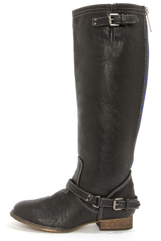 Cute Black Boots Knee High Boots Riding Boots 46.00 Lulus