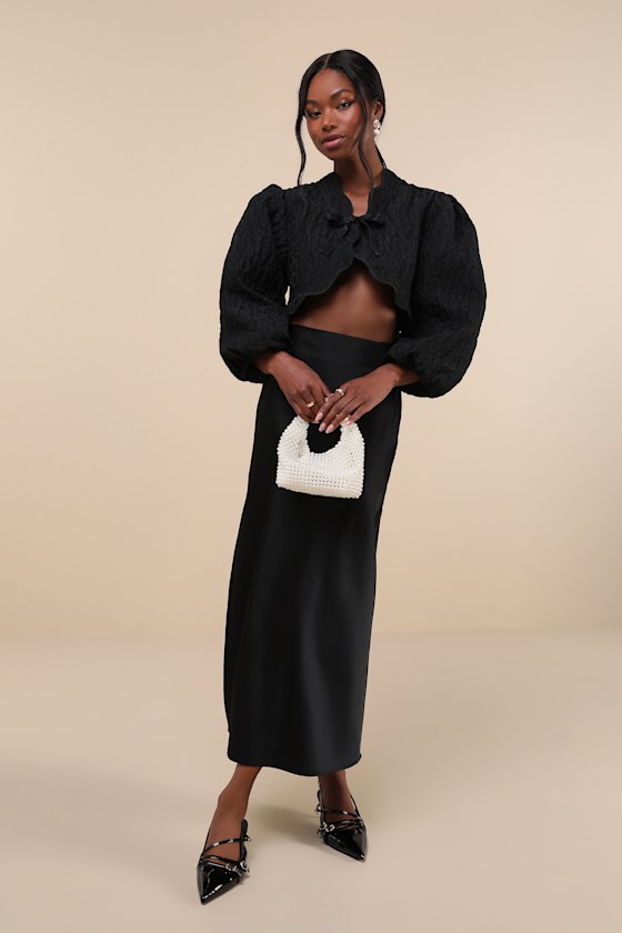 Sister Jane Paddock - Black Bolero - Balloon Sleeve Jacket
