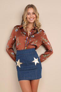 Super Star Dark Wash Denim Mini Skirt 2