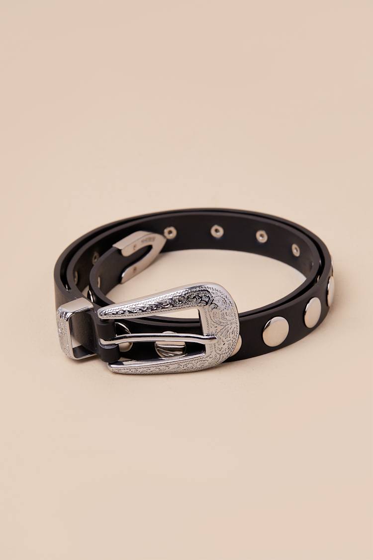 PJ Wood Silver Backle with leather Belt（Leather Jules Belt 