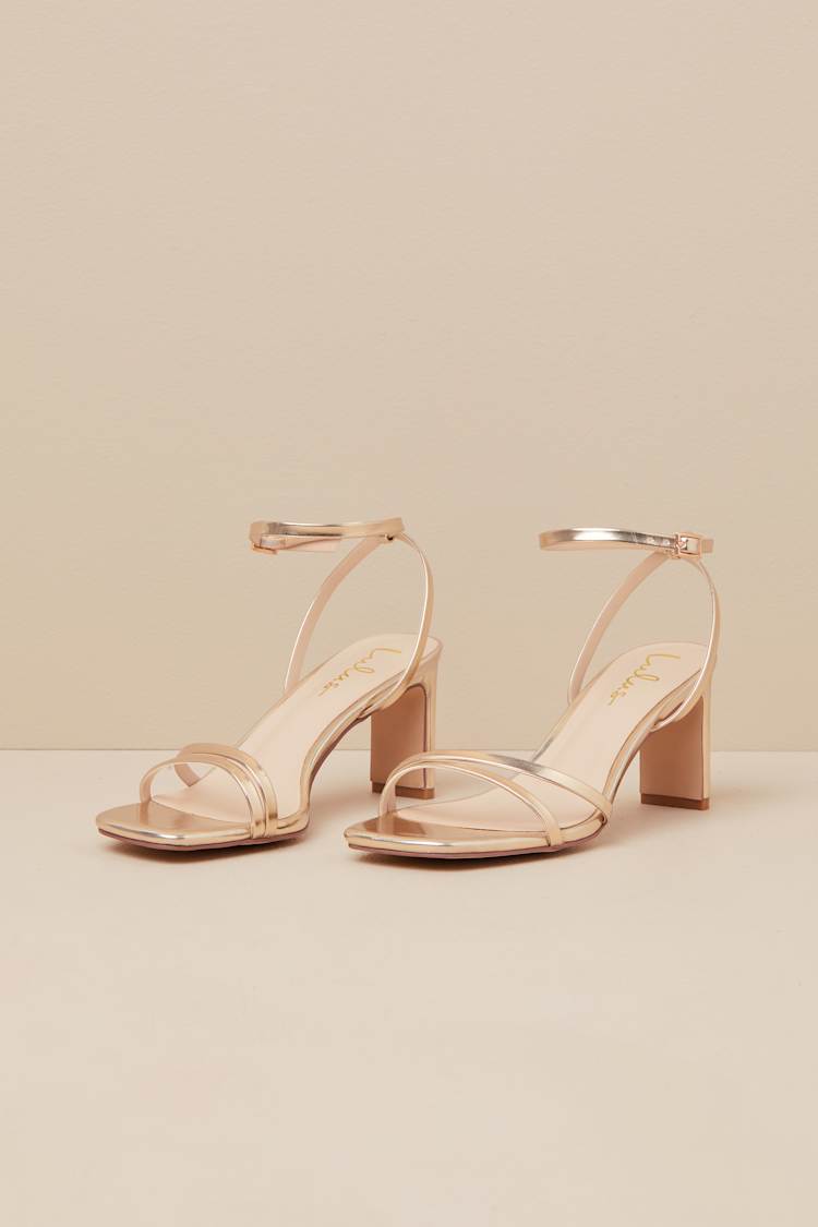 Loxley Gold Ankle Strap High Heel Sandals